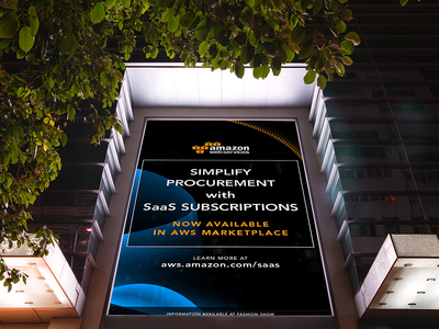 Reinvent Saas Digital Banner Exterior aws design digital banners event marketing las vegas