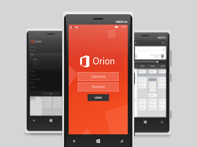 Orion Login Mobile app dev mobile responsive design ui ux