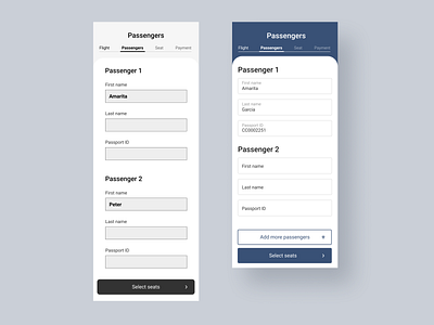 Flight booking - Passengers mobile mobile app mobile ui ui ux