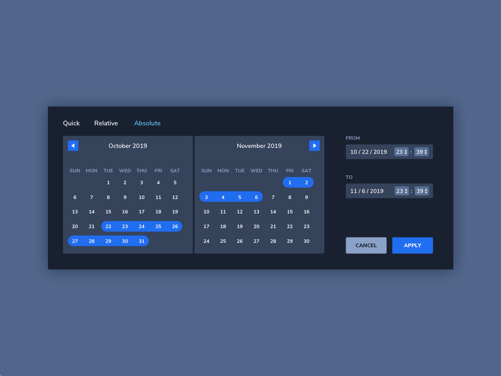 Datepicker by David Bitton on Dribbble
