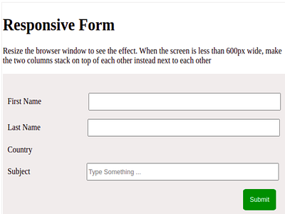 Responsive Form Using HTML and CSS