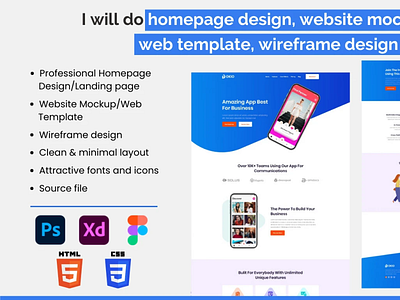 Home Page design, Web Template, wireframe design adobe xd css figma design frontend design graphic design html landing page psd psd template ui ui ux web design website website design website mockup website template webtemplate wireframe design