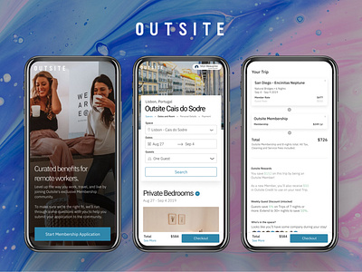 Outsite Booking Engine Project booking app hotel travel ux web app