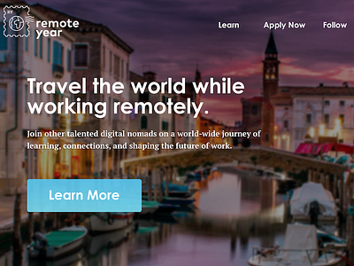 Remote Year Landing Page Re-design design funnel homepage landing page travel