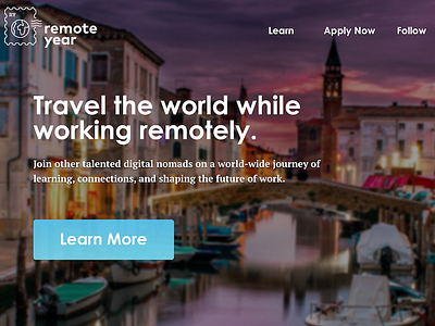 Remote Year Landing Page Re-design