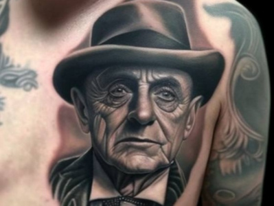 Old gentleman design illustration tattoo