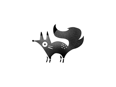 Fox Logo animal black and white fox illustration logo texture