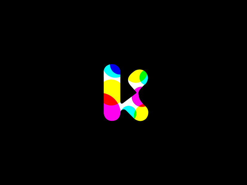 K logo after effect branding icon identity k letter k logo light star