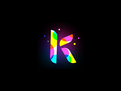 K blue brand branding design font logo overlapping purple star yellow