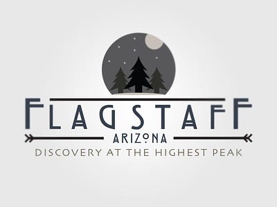 Flagstaff, Arizona Branding arizona branding city discovery flagstaff liz logo logotype mcguirl moon peak rit rochester scenery stars state travel trees