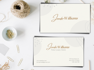 Jennifer Wiliams Business Card Template branding business business card card curriculum vitae design graphic design illustration profile resume template work