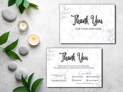 Natural Grey Thank You Card Template