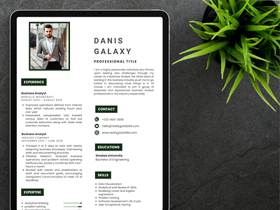 Danis Galaxy Resume Template branding curriculum vitae design graphic design illustration logo resume ui vector work
