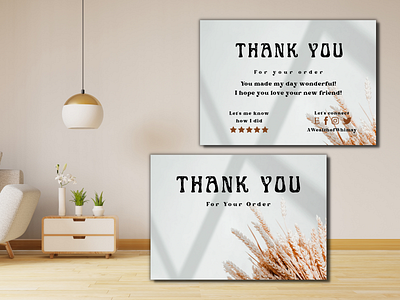 Natural Brown Thank You Card Template branding card curriculum vitae design graphic design illustration logo resume thank you thanks ui vector work