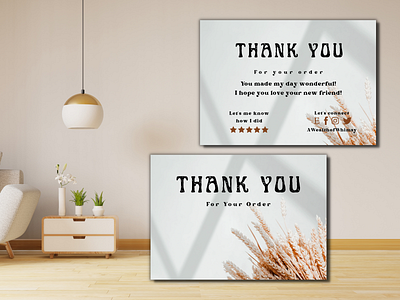 Natural Brown Thank You Card Template