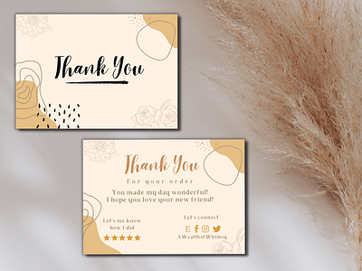 Natural Brown Thank You Card Template branding card curriculum vitae design graphic design illustration logo resume thank you thanks ui vector work