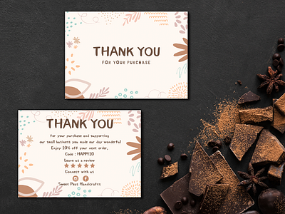 Natural Brown Thank You Card Template branding card curriculum vitae design graphic design illustration logo resume thanks thanks you ui vector work