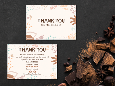 Natural Brown Thank You Card Template