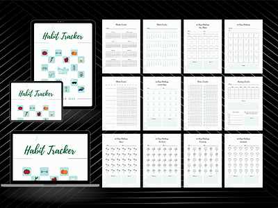Habit Tracker Planner Template branding curriculum vitae design graphic design illustration logo resume ui vector work