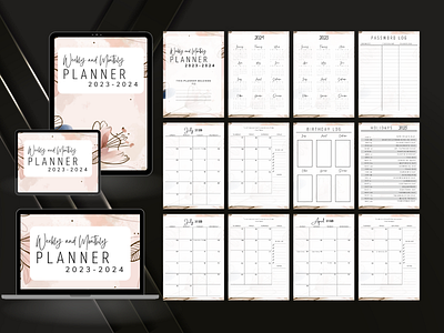Weekly and Monthly Planner Template branding curriculum vitae design graphic design illustration logo resume ui vector work