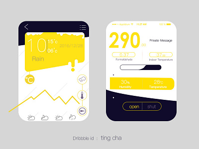 Air quality monitoring app interface ui