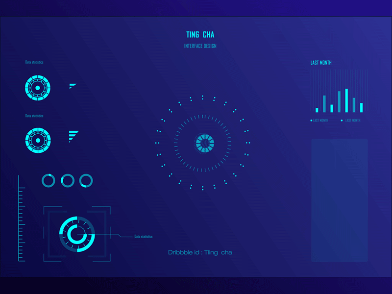 Dribbble，hud,Data, Science and Technology, Science Fiction interface pc interface