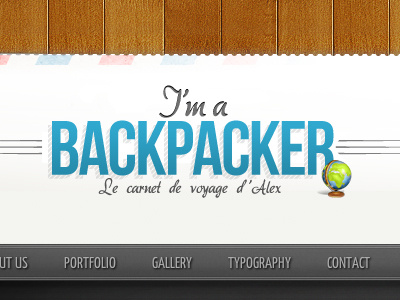 I'm a Backpacker background blog illustration logo texture type typography webdesign website