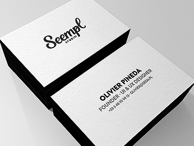 Seempl Studio Business Cards back branding business cards identity logo minimaliste seempl studio white