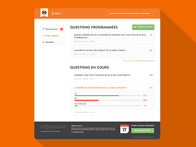 Wonderapp // Livequestion backoffice cms interface logo seempl studio ui ux webapp webapplication