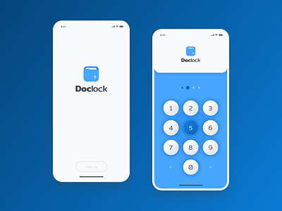 Doclock | Code app application clean code design interface ios iphone lockscreen mobile onboarding password ui ux