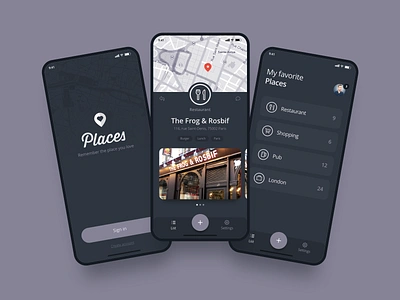 Places cards ui dashboad icon interface ios list login logo map mobile mobile app mobile ui sign in single splashpage splashscreen ui ui design ux ux design