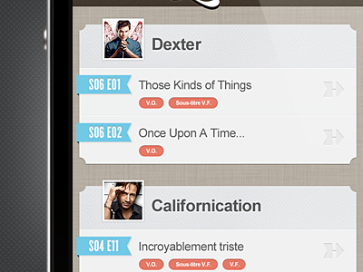 Serievore // Mes épisodes apps interface iphone seempl studio