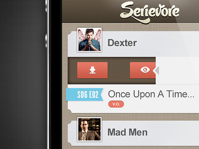 Serievore // Liste app apps interface ios iphone mobile seempl studio texture ui