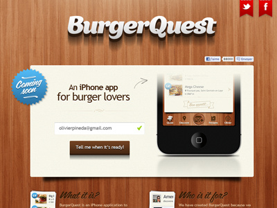 BQ // Landing app apps background interface ios iphone mobile seempl studio texture ui wood
