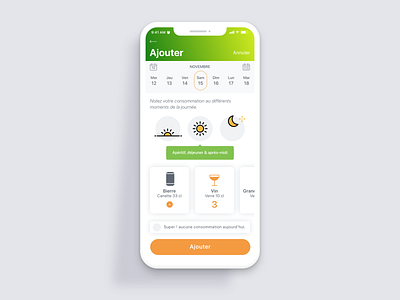 Alcool Info Service // Ajouter une consommation app freelance interface ios iphone mobile paris seempl studio ui ux