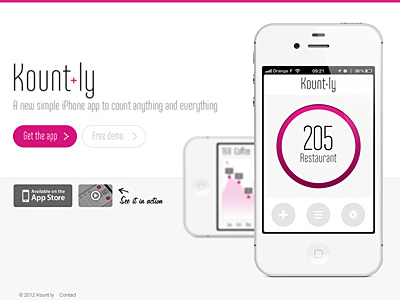 Kount.ly // Website app interface ios iphone mobile seempl studio ui