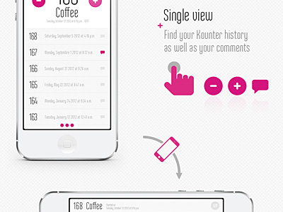 Kount.ly // Infographic app interface ios iphone mobile seempl studio ui ux
