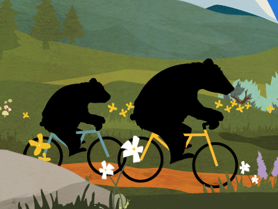 Bicycling Bears bear bicycle illustration