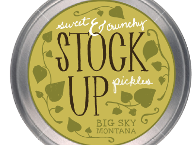 Stock Up Pickles illustration typography