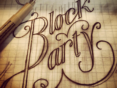 Block Party sketch lettering sketch type typography