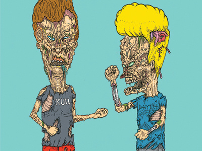 Zombholio beavis and buthead illustration undead zombie