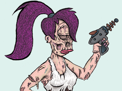 Leela Zombie cartoon dead death horror illustration ink undead zombie