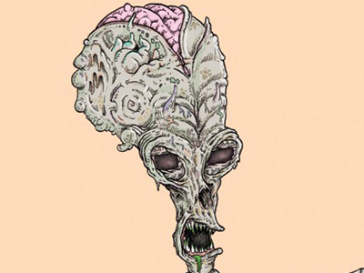 Zombie Roger alien american dad horror illustration roger undead zombie