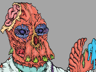Zomberg alien et futurama illustration ufo zombie