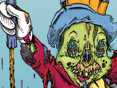 A fine conscience I turned out to be zombie pen and ink illustration cricket conscience