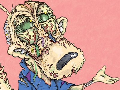 Rocko's Zombie Life illustration pen and ink horror nostalgia 90s