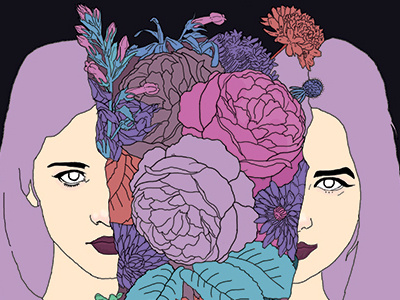 Album Art for Shayna Rain Band art band blossom boutique flowers girl illustration perennial