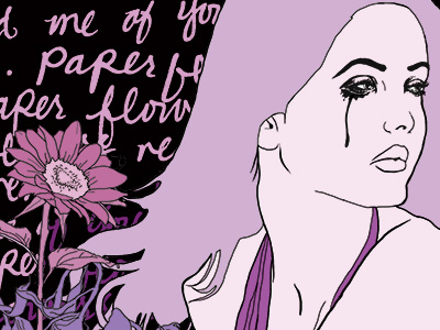 Paper Flowers Remind Me Of You illustration art girl flower flowers