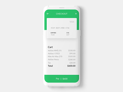 Credit card check out 002 card creditcard dailyui dailyui002 interactiondesign mobileappdesign ui ux visualdesign