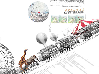 Yesterland Poster carnival circus clown fair ferris wheel giraffe poster san francisco thesis train